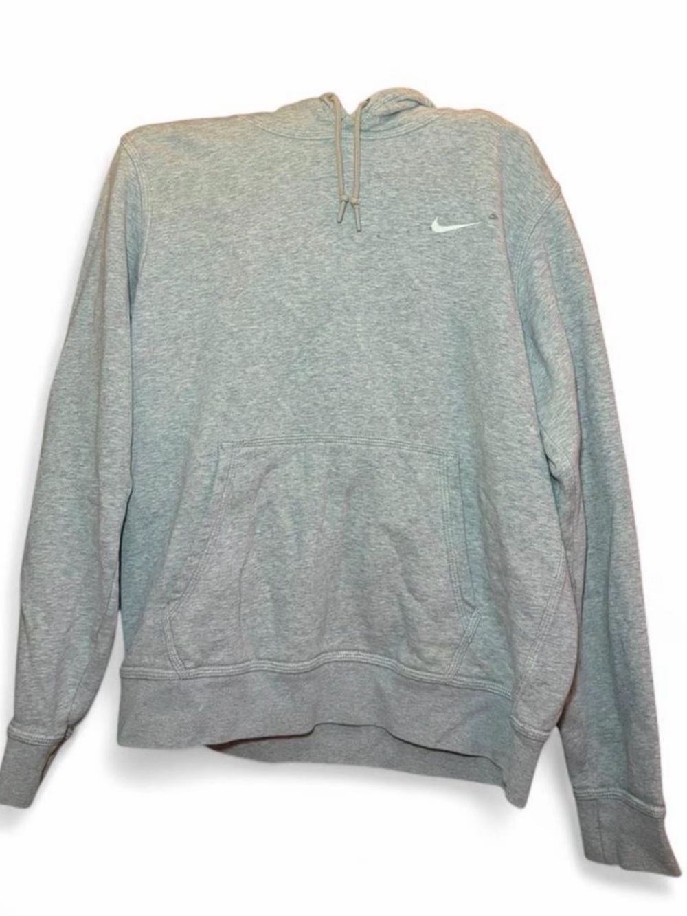 Nike Light Gray Pullover Hoodie with White Swoosh Tag